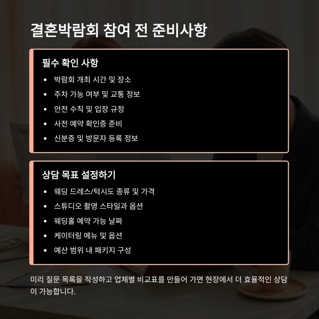 a schedule for a wedding fair